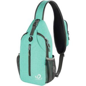 Men Mint Green Crossbody Sling Backpack Sling Bag Travel Hiking Chest Daypack
